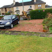Old stone forecourt in Anniesland G13 BEFORE picture
