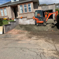 Prepping an old driveway for tarmacadam surfacing in Glasgow
