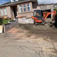 Prepping an old driveway for tarmacadam surfacing in Glasgow
