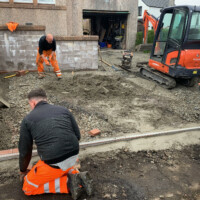 Residential driveway construction in Busby, Glasgow