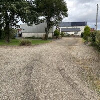 Road resurfacing work in Scotland, Lanarkshire yard BEFORE picture