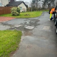 Glasgow 2024: Shared driveway badly weathered BEFORE picture Shared driveway reconstruction work in Glasgow