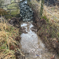 Stone storm drain construction, Lothians